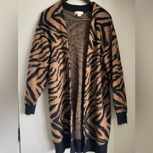 H&M zebra print cardigan sweater